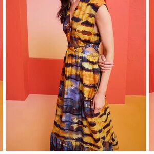 Marie Oliver - Simone Dress- Tuscan Sunset Maxi Sundress w/pockets